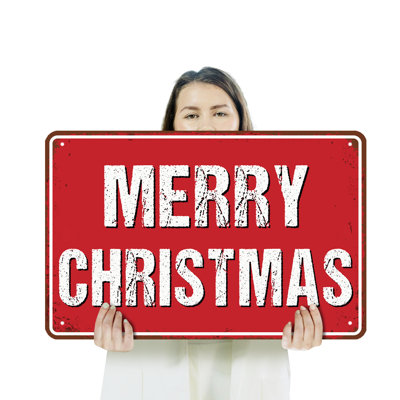 Merry Christmas Street 18 Inch x 24 Inch Novelty Aluminum Sign