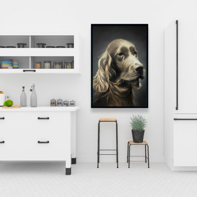 «Field Spaniel Dog», toile hyperréaliste | Décoration intérieure