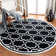 Rodgers Hand Woven Flat Weave Wool/Cotton Geometric Rug in Black/Ivory