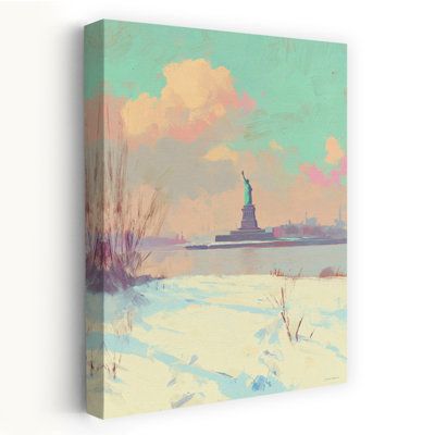 Chilly Ny Days, paysage contemporain abstrait, art mural d'hiver