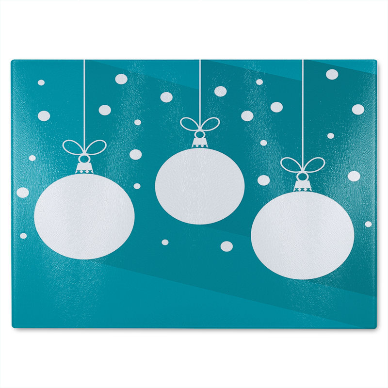 Christmas Baubles Dining Glass Chopping Board