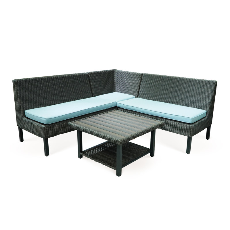 4 Piece Sectional Corner Seating Group with Cushions