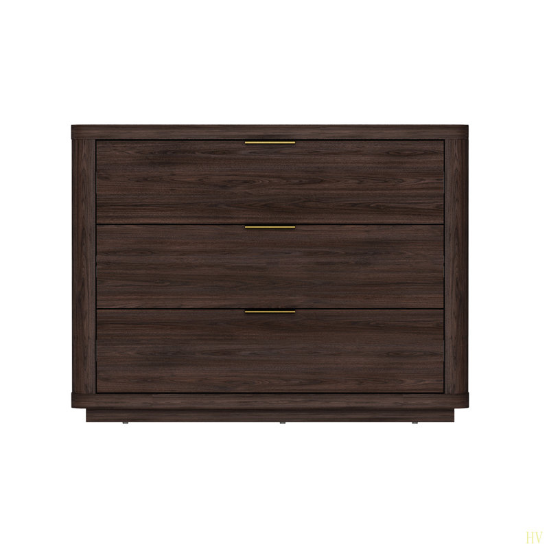 Table de chevet 32 po Evelyn (3 tiroirs), Brun