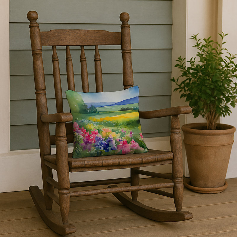 Coussin décoratif aquarelle Massachusetts, Carré 14 po