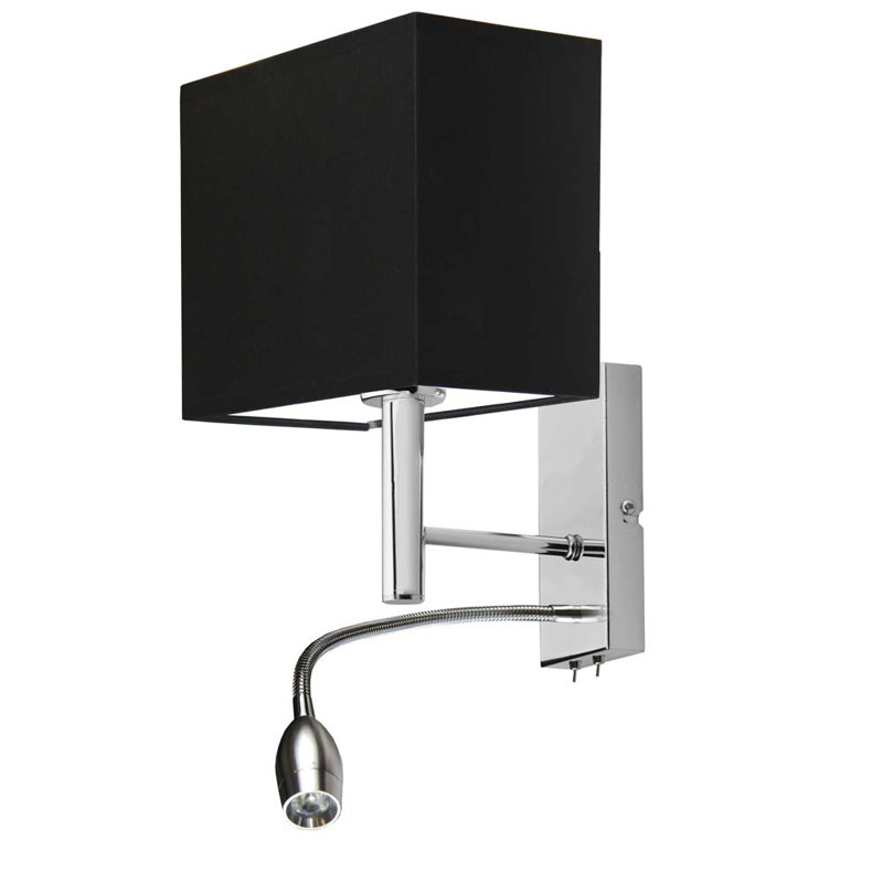 Audreauna Wall Sconce, Black, Chrome