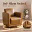 33" Wide Genuine Leather 360°Swivel Barrel Chair With Solid Wood Frame, No Assembly Required (Set of 2)-1427349598