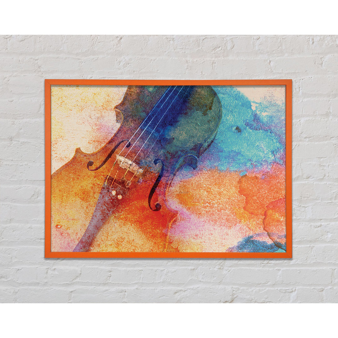 Aquarell Splash Violine - Einzelner Bilderrahmen Kunstdrucke