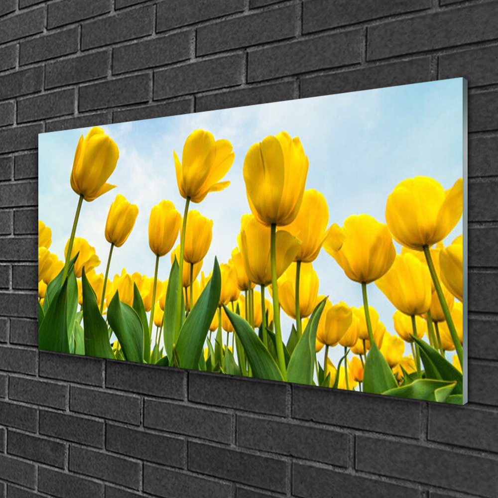 Glasbild Florale Tulpen