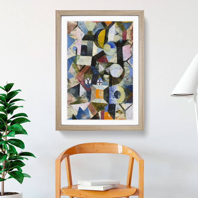 Yellow Half-Moon by Paul Klee - Framed Print, 36cm H x 27cm W x 2cm D, Oak Framed