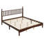 Lit plateforme en bois de style rétro avec tête de lit en forme de gourde-17794155