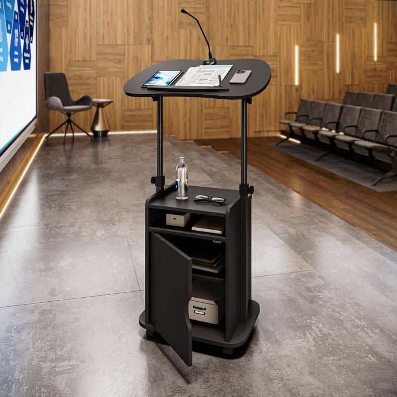 Chariot pour ordinateur portable avec rangement réglable Techni Mobile, Noir