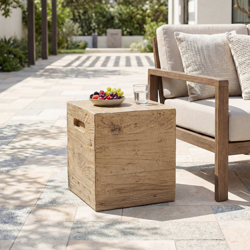 Table d'appoint carrée 16,5 po, chêne clair, 2, Naturel