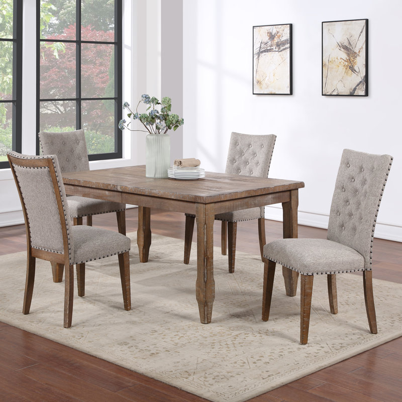Surbit Barcroft Extendable Wood Dining Set, 5 Pieces: Table, 4 Chairs