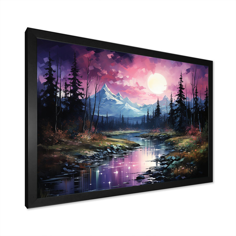 Art mural Northern Light, H 32 po x l 24 po x P 1 po, Cadre d'angle fermé noir