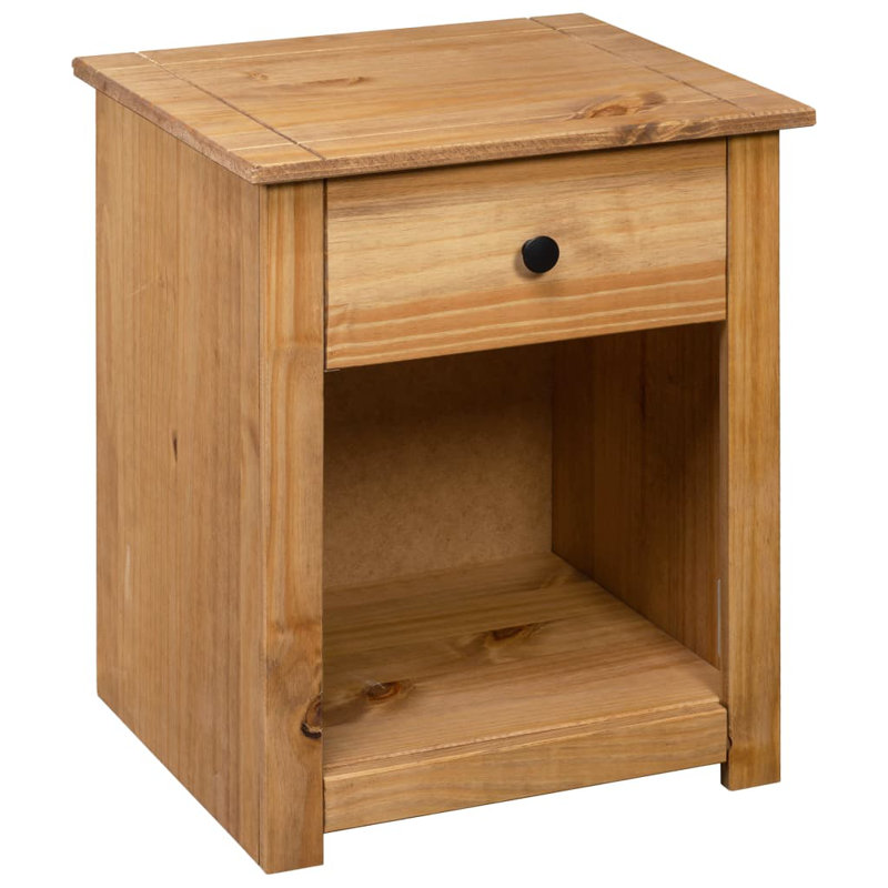 Mattson 46cm W Solid Wood Bedside Table, Brown