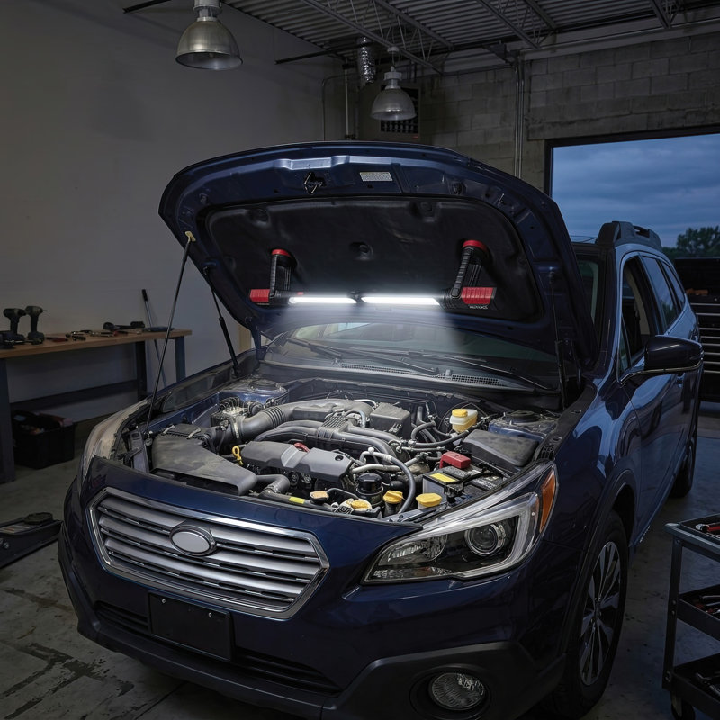 LED Combo Work Light 2-Piece 600 Max Lumens USB-C Rechargeable 3.7 Volt 9pc Tray Pack