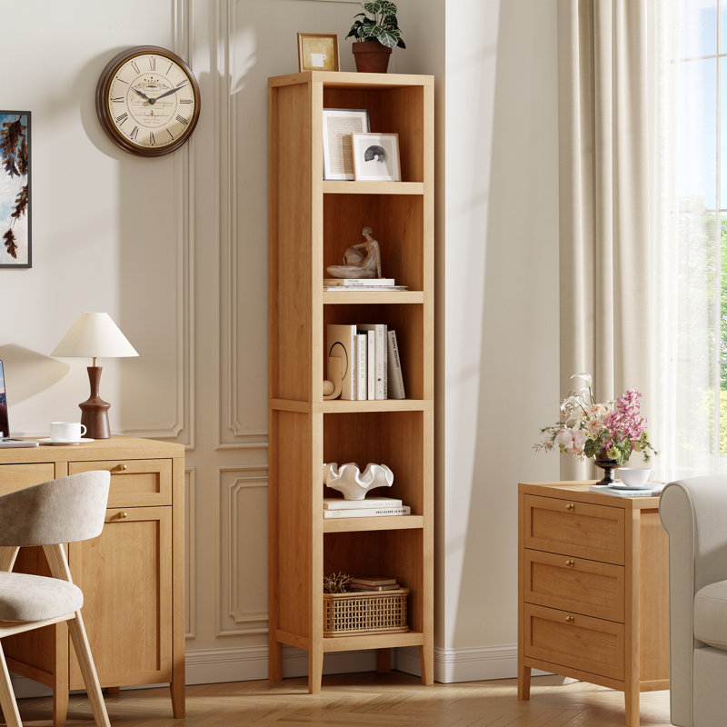 Bibliothèque haute et étroite, tablette cubique ouverte à 5 niveaux, bibliothèque de rangement modulaire autoportante pour salon, bureau ou salle d'étude