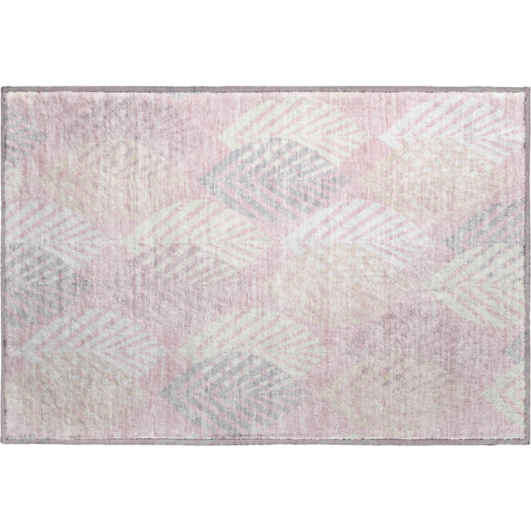 Premium Machine Washable Prisco Pink Rug