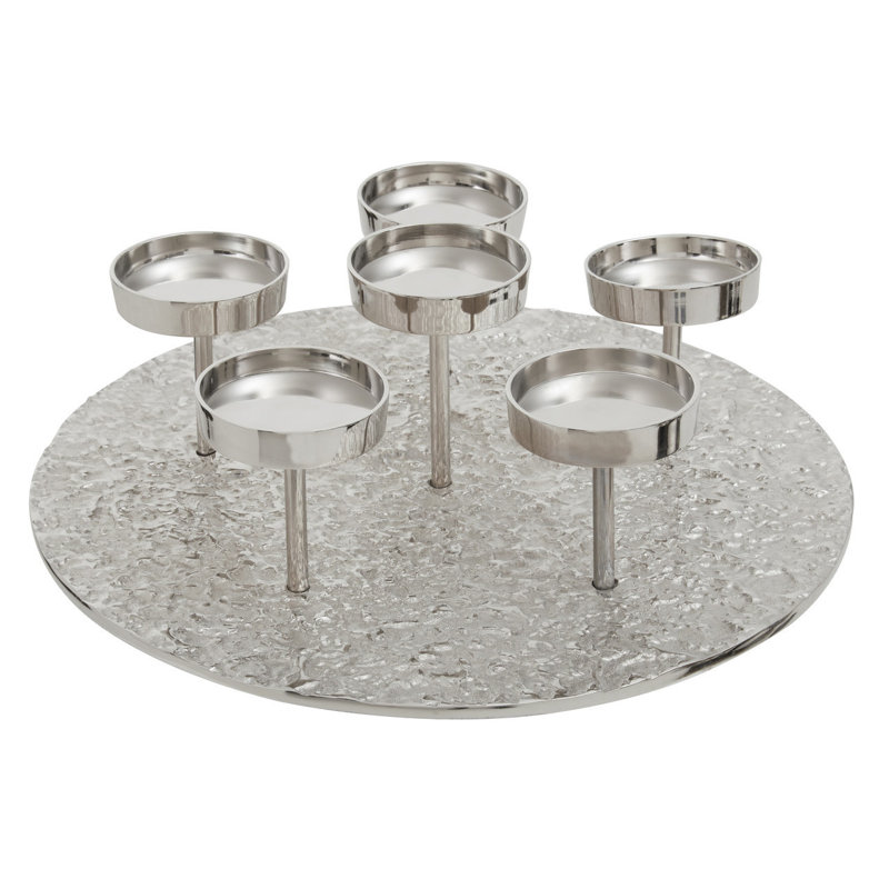 Beric Metal Tabletop Tealight Holder, Silver
