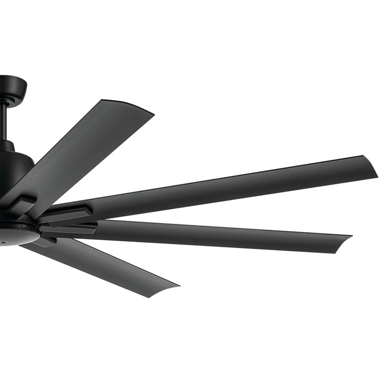 75 Inch Breda 8-Blade Ceiling Fan in Satin Black with Satin Black Blades, Satin Black, 75"