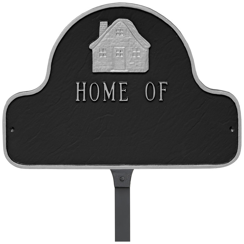 Home of Arch Address Sign Plaque with Lawn Stakes, Yes