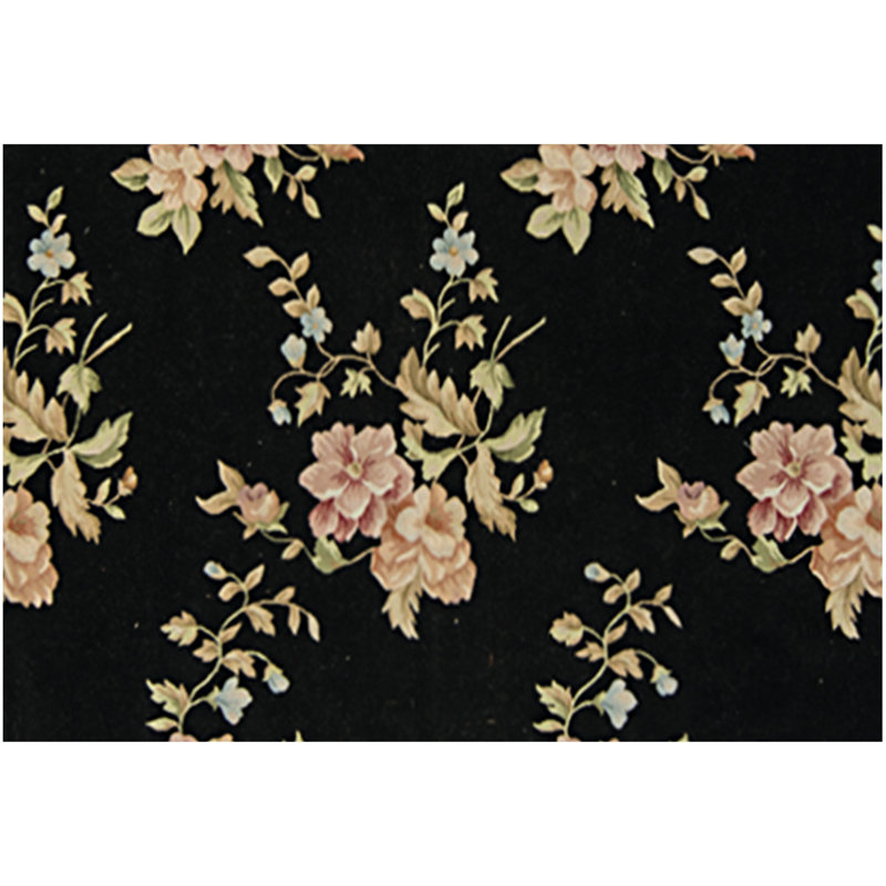 Wool Floral Area Rug, Rectangle 9' x 12'