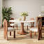Round Stone Danner Solid Wood Pedestal Floral Shape Kitchen Dinner Table For 4/6/8-932909969-932909971
