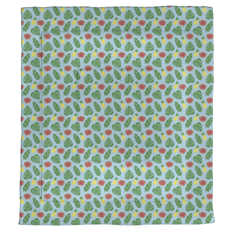 Édredon simple réversible Katelyn Elizabeth, Édredon grand, Bleu / Vert / Rouge