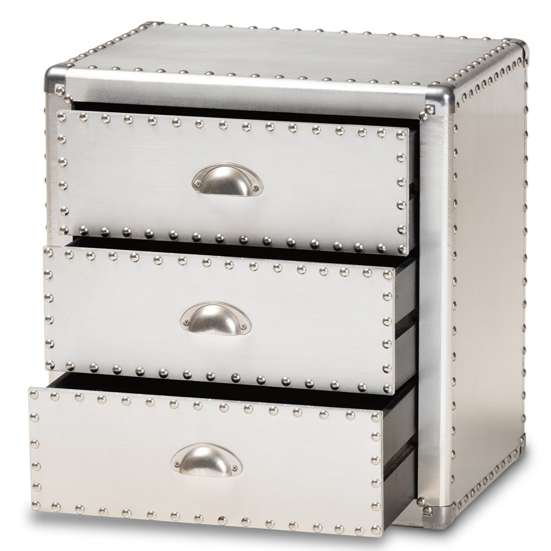 Bohrer 3 Drawer Bedside Table