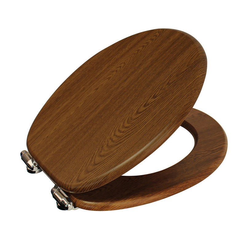 Sellman Soft Close Round Standard Toilet Seat, Walnut