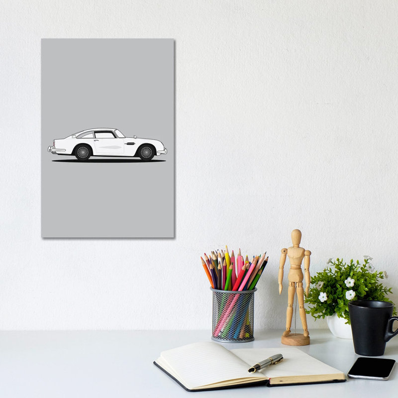 Aston Martin DB5 (Silver Edition) by Avesix - Wrapped Canvas Print, 20.32 cm H x 30.48 cm W