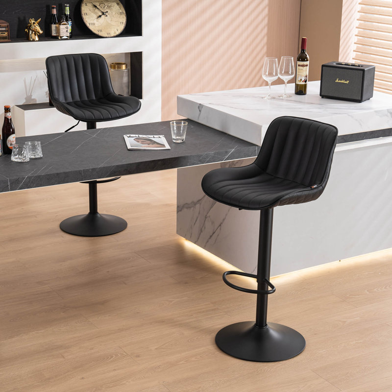Tabourets de bar Brinitta, Noir