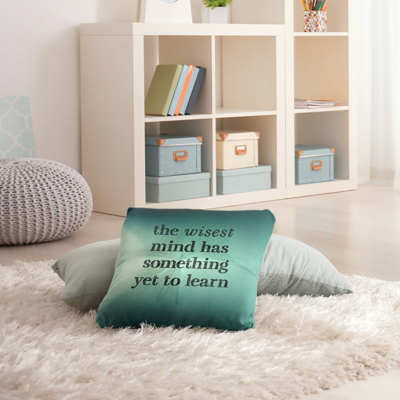 Reversible Throw Pillow, 26" H x 26" W, Teal Glow