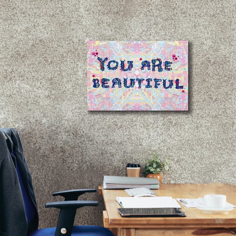 «You Are Beautiful» par Dean Russo, art mural sur toile, H 18 po x l 26 po x P 0,75 po