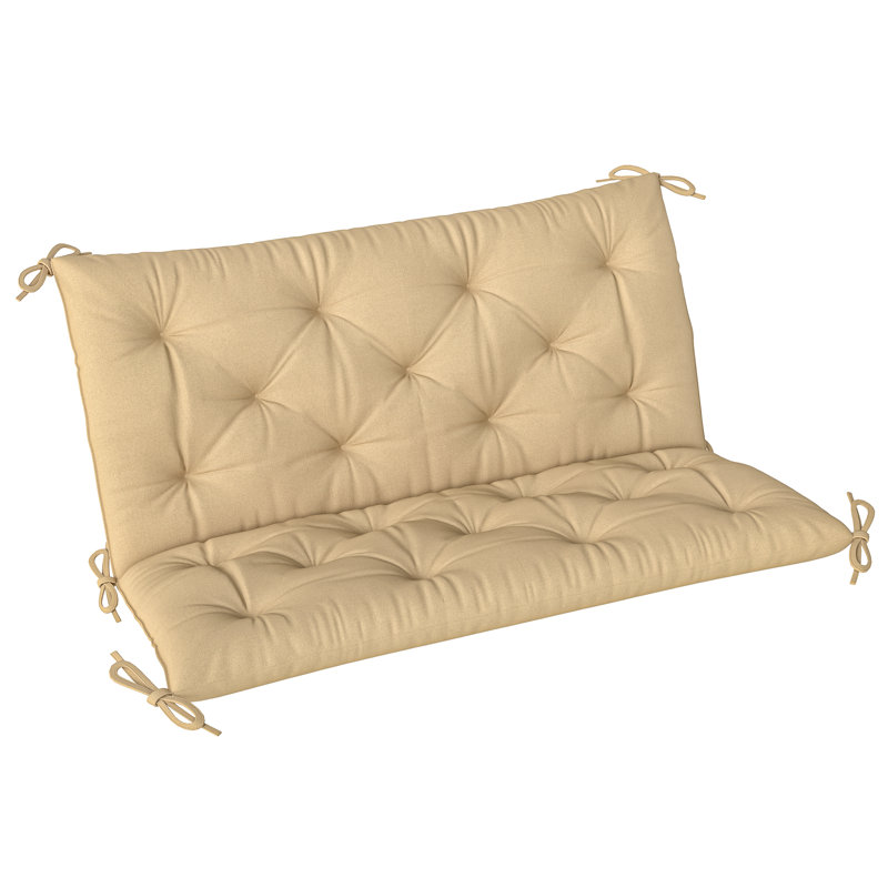 Outsunny Bench Pad Garden Swing Chair Cushion, 100cm W x 98cm D , Khaki