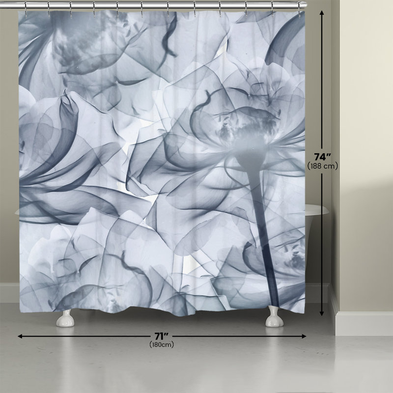  Translucent Flowers Shower Curtain