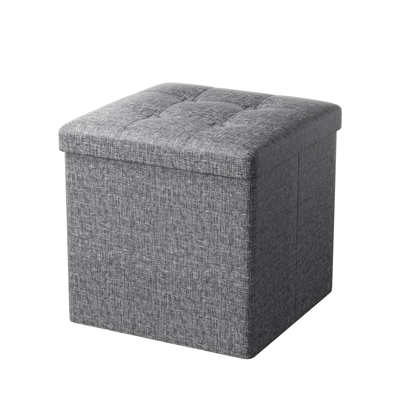 30 cm W Cube Ottoman, Dark Grey