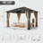 12 Ft. W x 10 Ft. D Galvanized Steel Gazebo, Rust-Resistant Outdoor Patio Canopy for All-Weather Use