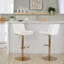 Tabouret de bar réglable rond avec repose-pieds arrondi en T Rondell - ensemble de 2-202853213-202853214
