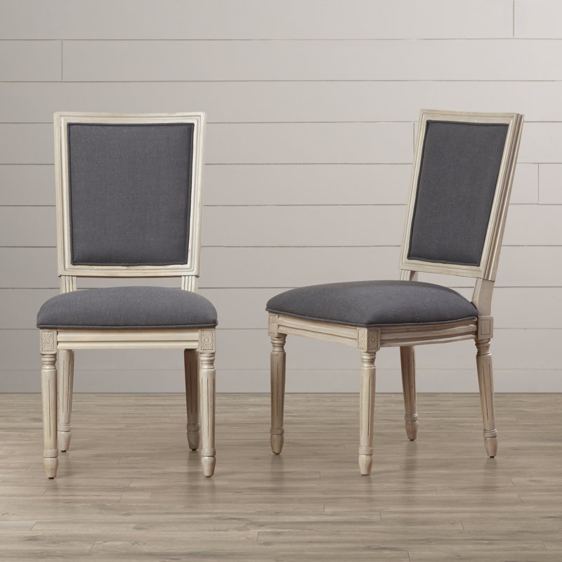 Moneta 19.5'' H Upholstered Side Chair, Charcoal/Rustic Gray
