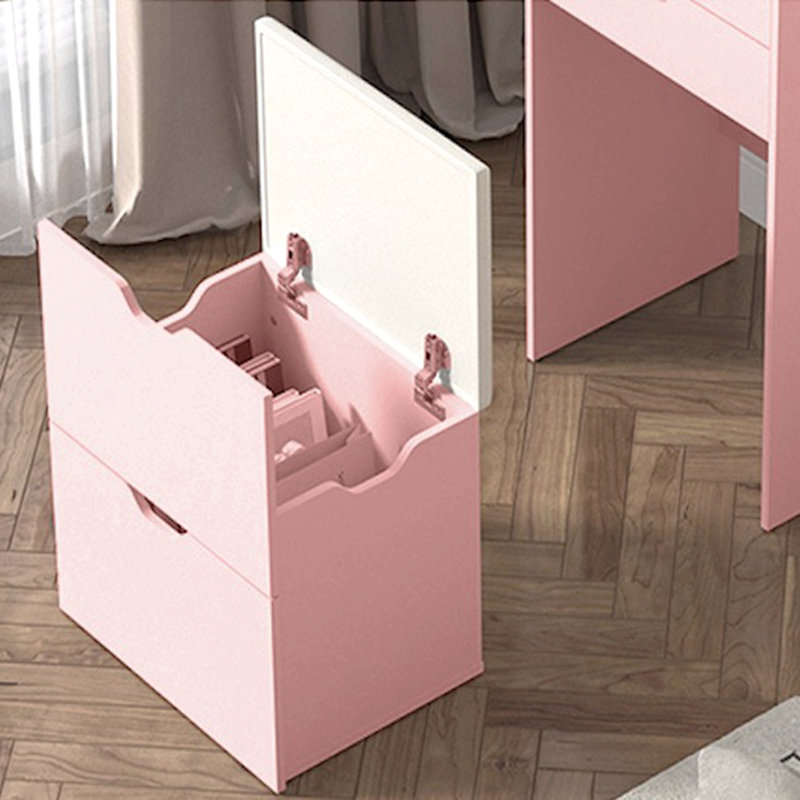 Coiffeuse et tabouret, ensemble de coiffeuse multifonctionnel 3-en-1, comprenant trois modes d'éclairage, un miroir HD, deux tiroirs coulissants et un tabouret de rangement caché.