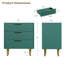 Commode 3 tiroirs cannelée pour chambre à coucher, commode en bois avec poignées en métal pour le rangement du salon ou du couloir-1168093392