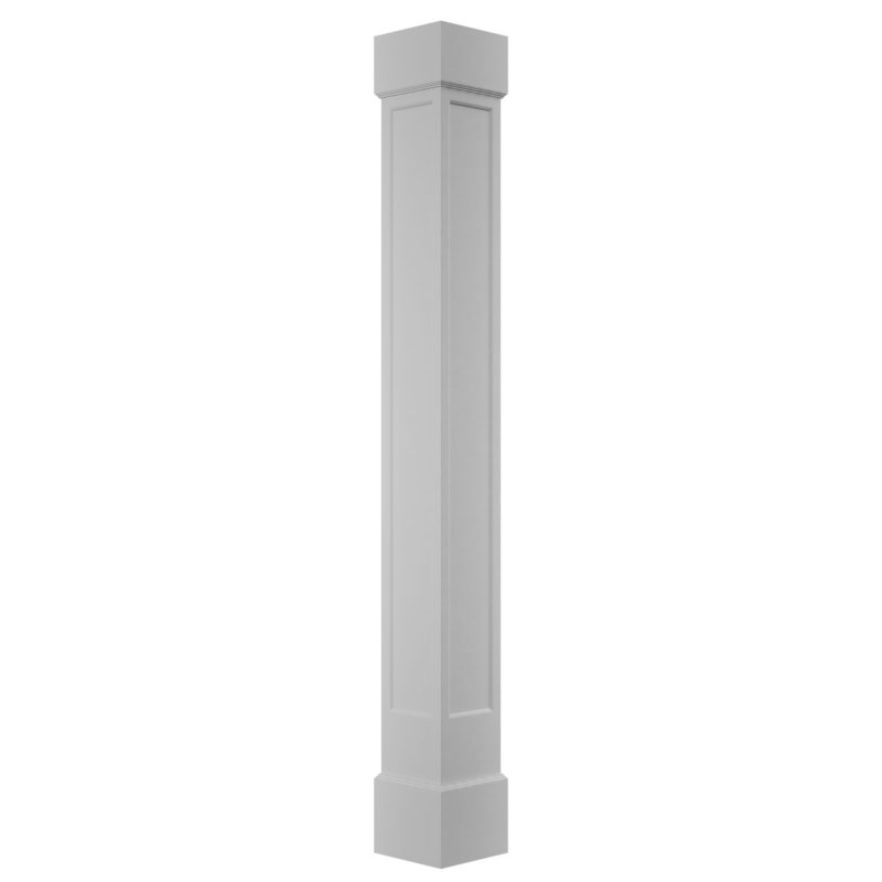 Ensemble de colonnes encastrées carrées classiques en PVC avec base standard standard Craftsman, H 108 po x l 9,63 po