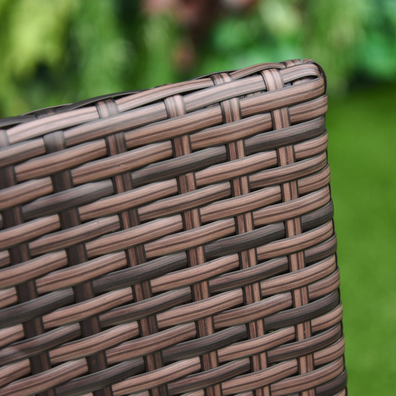 Gamino Patio Dining Side Chair with Cushion, Brown