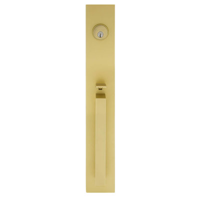 Viaggio Quadrato One-Piece Handleset With D Grip And Circolo Rosette With Quadrato Crystal Knob
