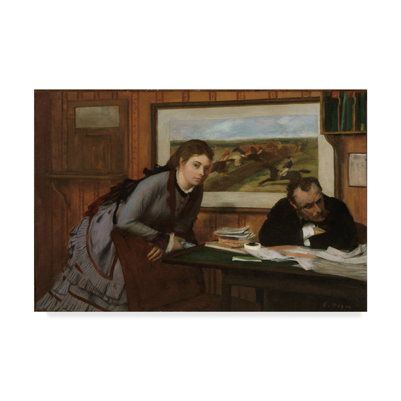 « sulking » par edgar degas, reproduction de peinture à l’huile sur toile tendue, H 30 po x l 47 po x P 2 po