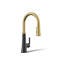 Tone Single Handle Pull Down Kitchen Sink Faucet with Three-Function Pull Down Sprayer-1818499652