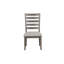 Chaises de salle à manger à dossier double en tissu 2 pièces avec siège rembourré gris rustique