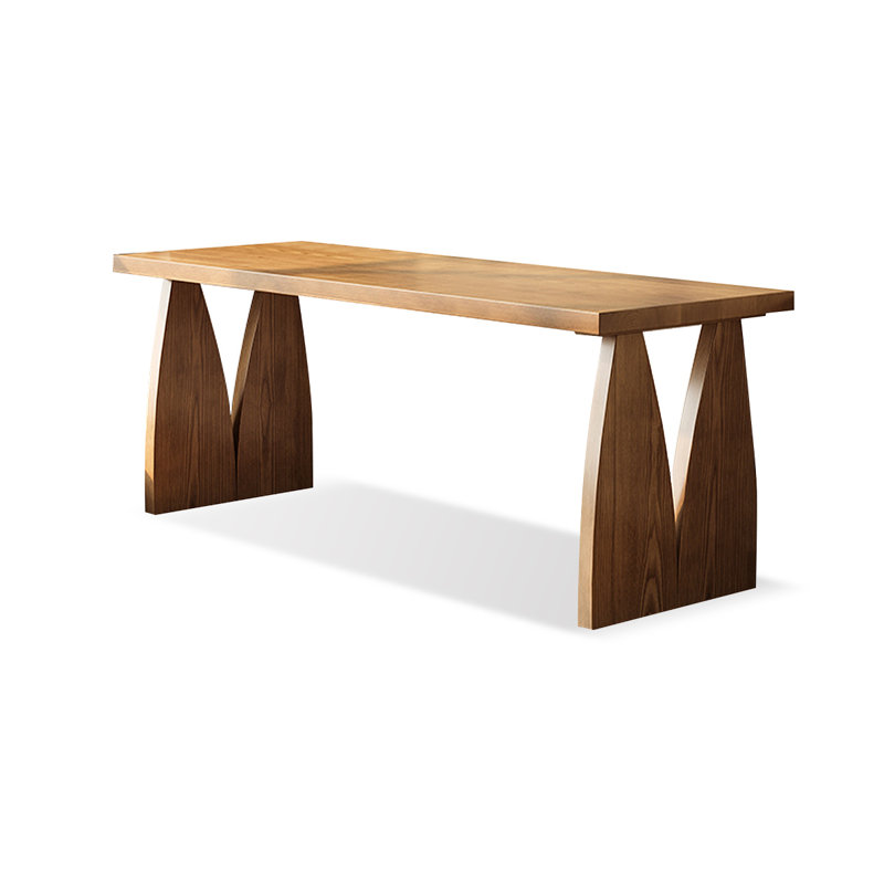 Bureaux rectangulaires en bois massif noyer clair, H 29,53 po x l 70,87 po x P 23,62 po