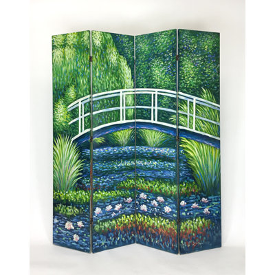 Jacky 64'' W x 72'' H 4 - Panel Folding Room Divider